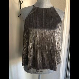 Lush halter top  in a silver/gold metal S